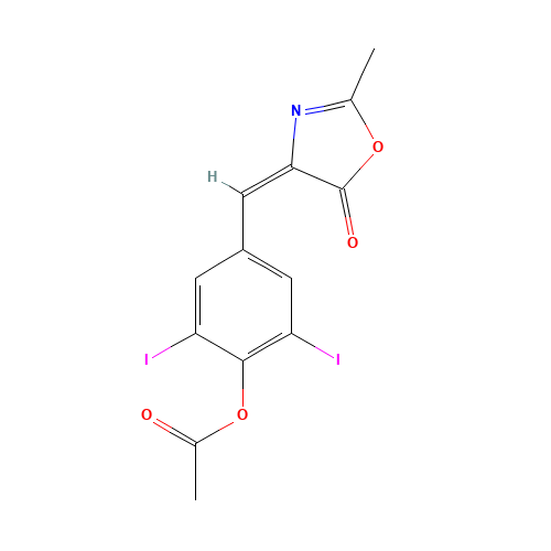 4-[[4-(Acetyloxy)-3,5-diiodophenyl]methylene]-2-methyl-5(4H)-oxazolone (E/Z Mixture) (CAS: 93087-37-7) - Related Chemical Product
