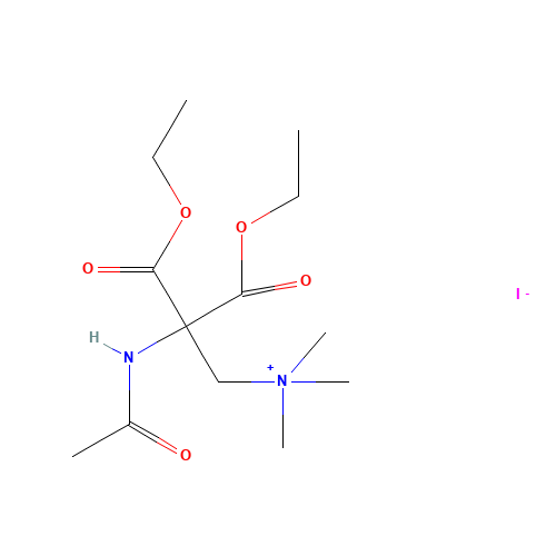 (2-Acetamido-2,2-dicarboxyethyl)trimethylammonium Iodide Diethyl Ester (CAS: 7689-61-4) - Chemical Structure and Molecular Formula 