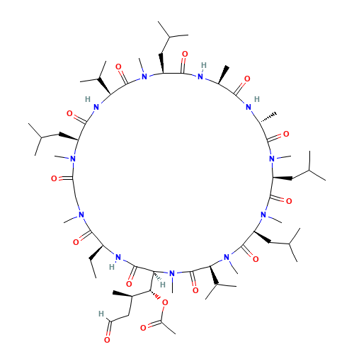 6-[(3R,4R)-3-(Acetyloxy)-N,4-dimethyl-6-oxo-L-norleucine] Cyclosporin A (CAS: 121584-52-9) - Chemical Structure and Molecular Formula 