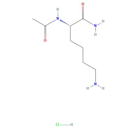 N-Acetyl-L-Lysine Amide Hydrochloride (CAS: 104584-11-4) - Chemical Structure and Molecular Formula 