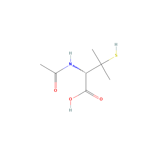 N-Acetyl-D-penicillamine (CAS: 15537-71-0) - Chemical Structure and Molecular Formula 