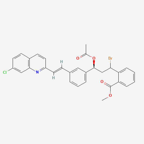 2-[(3S)-3-(Acetyloxy)-1-bromo-3-[3-[(1E)-2-(7-chloro-2-quinolinyl)ethenyl]phenyl]propyl]-benzoic Acid Methyl Ester (CAS: 184763-69-7) - Chemical Structure and Molecular Formula 