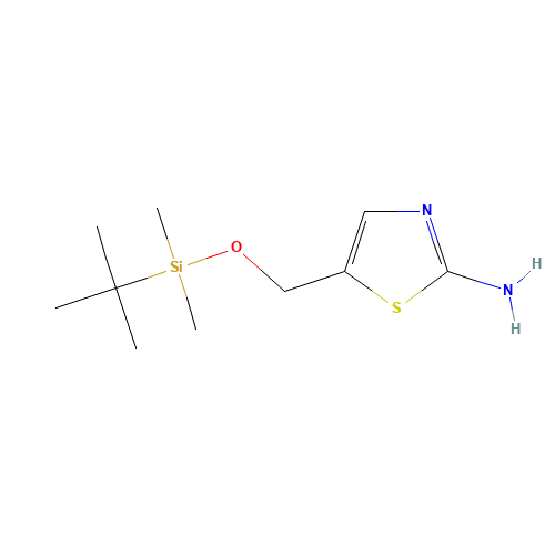 2-Amino-5-tert-butyldimethylsilyloxy-methyl-thiazole (CAS: 1083059-77-1) - Chemical Structure and Molecular Formula 