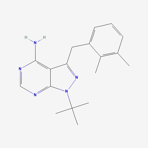 4-Amino-1-tert-butyl-3-(2,3-dimethylbenzyl)pyrazolo[3,4-d]pyrimidine (CAS: 956026-24-7) - Chemical Structure and Molecular Formula 