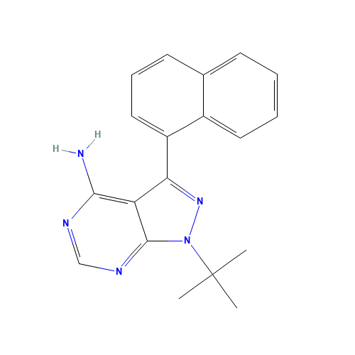 4-Amino-1-tert-butyl-3-(1'-naphthyl)pyrazolo[3,4-d]pyrimidine (CAS: 221243-82-9) - Related Chemical Product