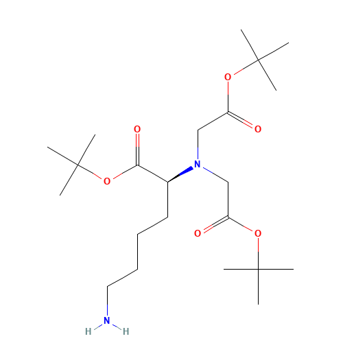 N-(5-Amino-1-carboxypentyl)iminodiacetic Acid Tri-t-butyl Ester (CAS: 205379-08-4) - Chemical Structure and Molecular Formula 