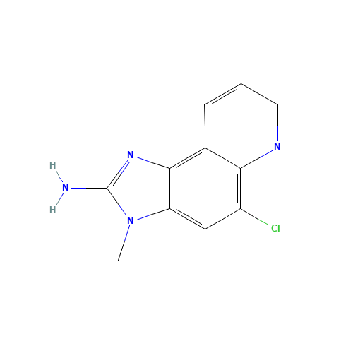 2-Amino-5-chloro-3,4-dimethyl-3H-imidazo[4,5-f]quinoline (CAS: 887352-40-1) - Chemical Structure and Molecular Formula 