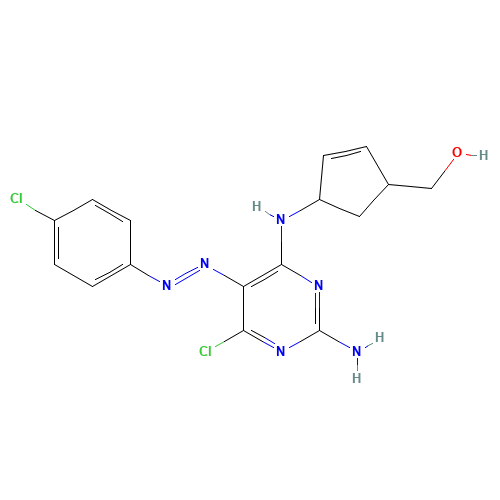 (1R,4S)-rel-4-[[2-Amino-6-chloro-5-[(4-chlorophenyl)azo]-4-pyrimidinyl]amino]-2-cyclopentene-1-methanol (CAS: 122624-75-3) - Related Chemical Product