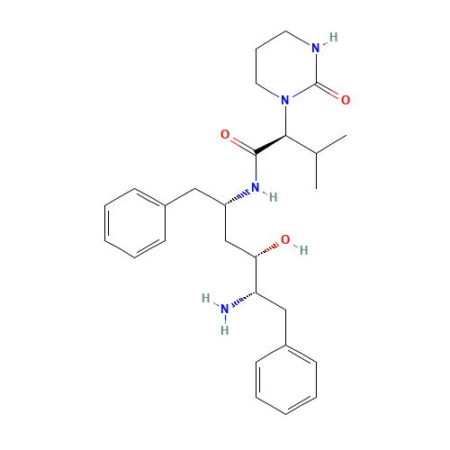 (S)-N-[(2S,4S,5S)-5-Amino-4-hydroxy-1,6-diphenylhexan-2-yl]-3-methyl-2-(2-oxotetrahydropyrimidin-1(2H)-yl)butanamide (CAS: 192726-05-9) - Chemical Structure and Molecular Formula 