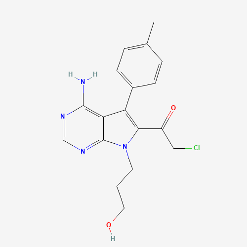1-[4-Amino-7-(3-hydroxypropyl)-5-(4-methylphenyl)-7H-pyrrolo[2,3-d]pyrimidin-6-yl]-2-chloro-ethanone (CAS: 821794-90-5) - Related Chemical Product