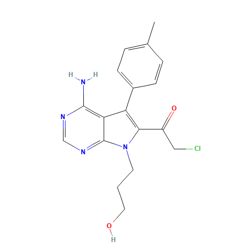 1-[4-Amino-7-(3-hydroxypropyl)-5-(4-methylphenyl)-7H-pyrrolo[2,3-d]pyrimidin-6-yl]-2-chloro-ethanone (CAS: 821794-90-5) - Related Chemical Product