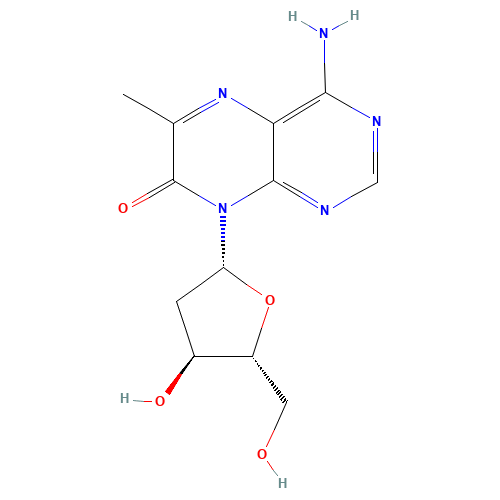 4-Amino-6-methyl-8-(2-deoxy-b-D-ribofuranosyl)-7(8H)-pteridone (CAS: 195442-55-8) - Related Chemical Product