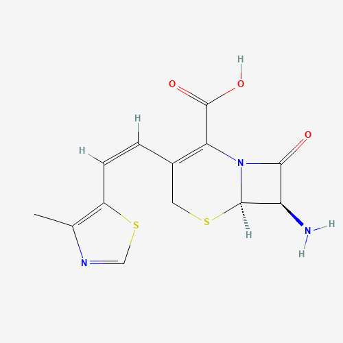 (6R,7R)-7-Amino-3-[(Z)-2-(4-methylthiazol-5-yl]ethenyl-8-oxo-5-thia-1-azabicylo[4.2.0]oct-2-ene-2-carboxylic acid (CAS: 155723-02-7) - Related Chemical Product