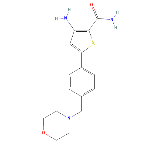 3-Amino-5-[4-(morpholin-4-ylmethyl)phenyl]thiophene-2-carboxamide (CAS: 494772-87-1) - Related Chemical Product