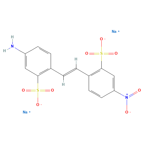 4-Amino-4'-nitrostilbene-2,2'-disulfonic Acid Disodium Salt (CAS: 6634-82-8) - Chemical Structure and Molecular Formula 