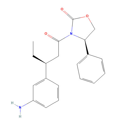 [R-(R*,S*)]-3-[3-(3-Aminophenyl)-1-oxopentyl]-4-phenyl-2-oxazolidinone (CAS: 174590-39-7) - Chemical Structure and Molecular Formula 