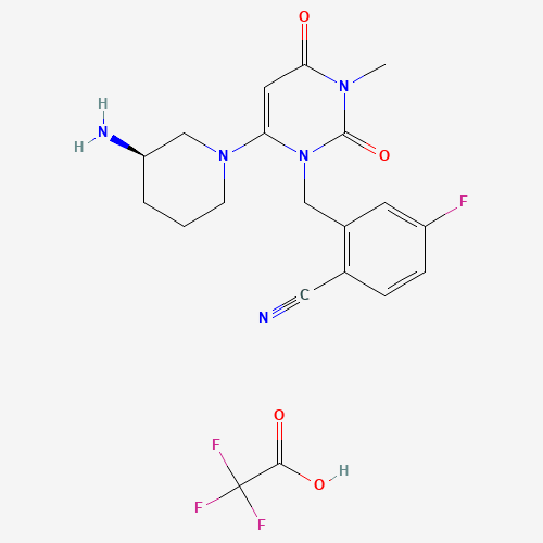 2-[[6-[(3R)-3-Amino-1-piperidinyl]-3,4-dihydro-3-methyl-2,4-dioxo-1(2H)-pyrimidinyl]methyl]-4-fluorobenzonitrile Trifluoroacetate (CAS: 928201-45-0) - Related Chemical Product