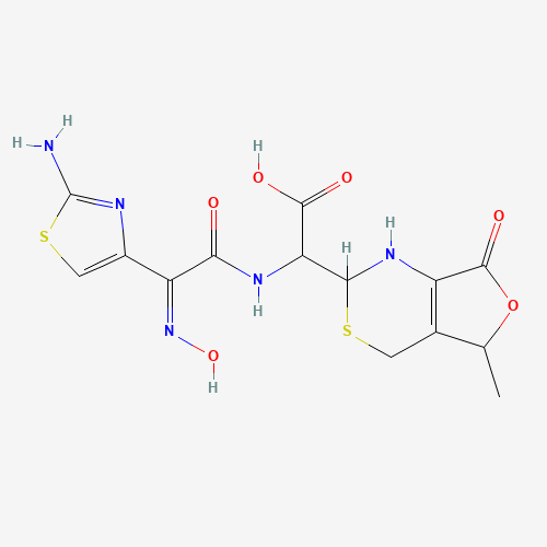 2(R)-2-[(Z)-2-(Aminothiazol-4-yl)-2-(hydroxyimino)acetamido)]-2-[(2RS,5RS)-5-methyl-7-oxo-2,4,5,7-tetrahydro-1H-furo[3,4-d][1,3]thiazin-2-yl]acetic Acid (CAS: 178422-45-2) - Related Chemical Product