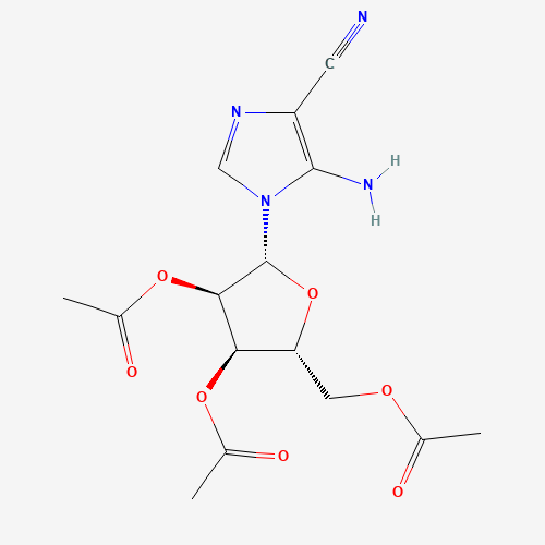 5-Amino-1-(2',3',5'-tri-O-acetyl-b-D-ribofuranosyl)-imidazole-4-carbonitrile (CAS: 23192-63-4) - Chemical Structure and Molecular Formula 