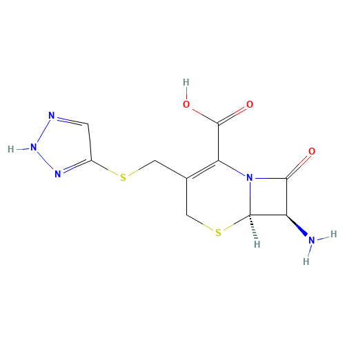 7-Amino-3-(1,2,3-triazol-5-ylthiomethyl)-3-cephem-4-carboxylic Acid (CAS: 37539-03-0) - Chemical Structure and Molecular Formula 