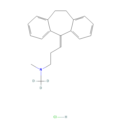 Amitriptyline-d3 Hydrochloride (CAS: 342611-00-1) - Chemical Structure and Molecular Formula 