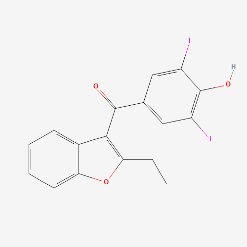 Benziodarone (CAS: 68-90-6) - Chemical Structure and Molecular Formula 