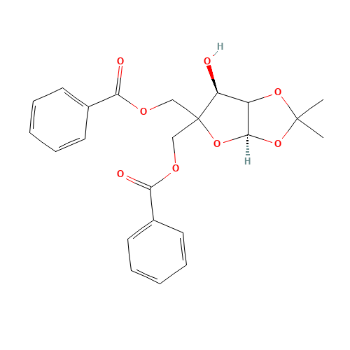 5-Benzoyl-4-benzoyloxymethyl-1,2-O-isopropylidene-a-D-xylofuranose (CAS: 153914-97-7) - Chemical Structure and Molecular Formula 