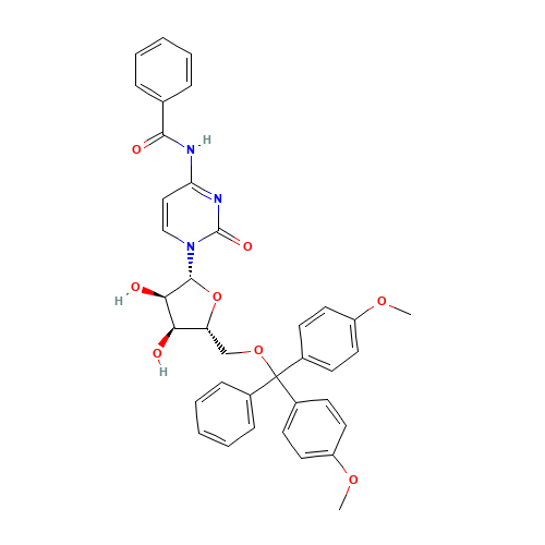 N-Benzoyl-5'-(di-p-methoxytrityl)cytidine (CAS: 81246-76-6) - Chemical Structure and Molecular Formula 