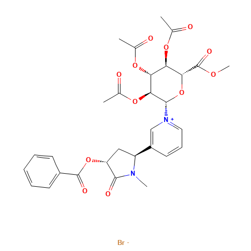 trans-3'-Benzoyloxy Cotinine 2,3,4-Tri-O-acetyl-N-b-D-glucuronide Methyl Ester Bromide (CAS: 146490-58-6) - Related Chemical Product