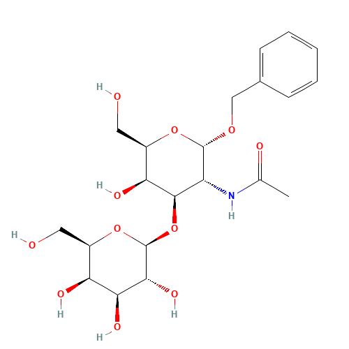 Benzyl 2-Acetamido-2-deoxy-3-O-(b-D-galactopyranosyl) a-D-galactopyranoside (CAS: 3554-96-9) - Chemical Structure and Molecular Formula 