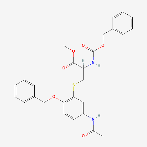 N-Benzyloxycarbonyl-5-(3-acetamido-6-benzyloxypenyl)cysteine Methyl Ester (CAS: 37398-28-0) - Chemical Structure and Molecular Formula 