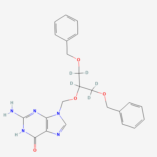 9-[[2-Benzyloxy-1-(benzyloxymethyl)-ethoxy]methyl]guanine-d5 (CAS: 1185100-63-3) - Related Chemical Product