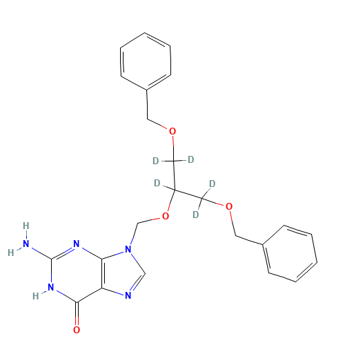 9-[[2-Benzyloxy-1-(benzyloxymethyl)-ethoxy]methyl]guanine-d5 (CAS: 1185100-63-3) - Related Chemical Product