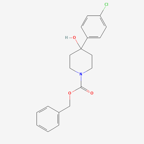 N-Benzyloxycarbonyl-4-(4-chlorophenyl)-4-piperidinol (CAS: 1076199-00-2) - Chemical Structure and Molecular Formula 