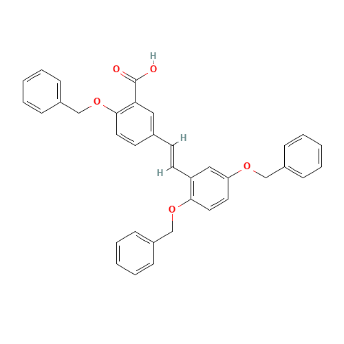 (E)-5-[2-(Beznyloxy)2-[2,5-bis(benzyloxy)phenyl]ethenyl]-benzoic Acid (CAS: 150258-61-0) - Related Chemical Product