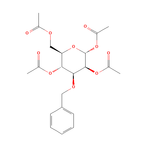 3-O-Benzyl-1,2,4,6-tetra-O-acetyl-a-D-mannopyranose (CAS: 65827-58-9) - Chemical Structure and Molecular Formula 