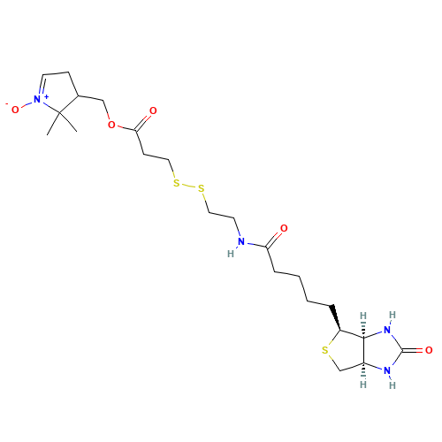 3-[[2-(Biotinamido)ethyl]dithio]propionic Acid 4'-(Hydroxymethyl)DMPO Ester (CAS: 1255087-87-6) - Chemical Structure and Molecular Formula 