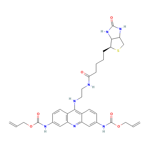 2,7-Bis(alloxycarbonylamino)-9-(biotinylaminoethylamino)acridine (CAS: 1219125-65-1) - Chemical Structure and Molecular Formula 