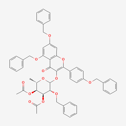 5,7-Bis-(benzyloxy)-a-(4-(benzyloxy)phenyl)-3-[3,4-di-O-acetyl-a-O-acetyl-a-L-rhamnopyranosyloxyl]-4H-chromen-4-one (CAS: 849938-27-8) - Related Chemical Product