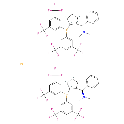 (1S,1'S)-1,1'-Bis[bis[3,5-bis(trifluoromethyl)phenyl]phosphino]-2,2'-bis[(S)-(dimethylamino)phenylmethyl]ferrocene (CAS: 849925-10-6) - Related Chemical Product