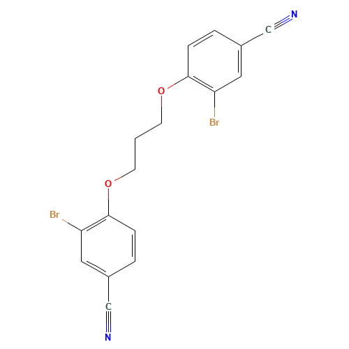 1,3-Bis(2'bromo-4'-cyano-phenoxy)propane (CAS: 93840-60-9) - Chemical Structure and Molecular Formula 