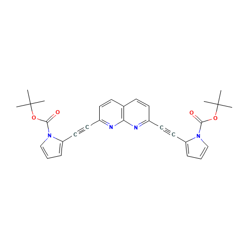 2,7-Bis-(1-tert-butoxycarbonylpyrrol-2-yl)ethynyl-1,8-naphthridine (CAS: 467435-77-4) - Related Chemical Product