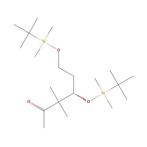 (4S)-4,6-Bis-{[tert-butyldimethylsilyl)oxy]}-3,3-dimethylhexan-2-one (CAS: 218614-14-3) - Chemical Structure and Molecular Formula 