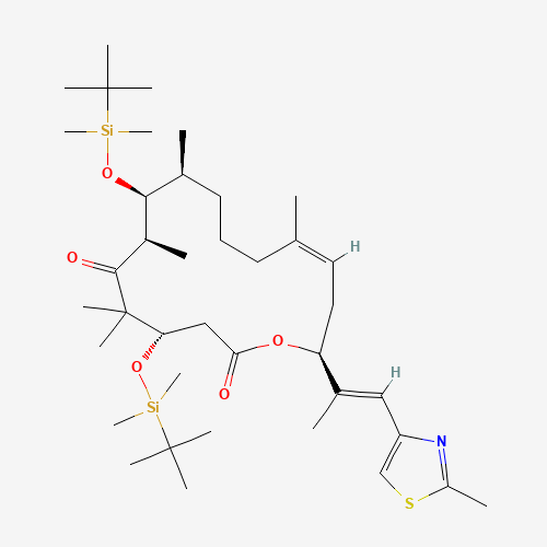 (4S,7R,8S,9S,13Z,16S)-4,8-Bis-{[tert-butyl(dimethyl)silyl]oxy}-5,5,7,9,13-pentamethyl-16-[(E)-1-methyl-2-(2-methyl-1,3-thiazol-4-yl)ethenyl]oxocyclohexadec-13-ene-2,6-dione (CAS: 189453-35-8) - Chemical Structure and Molecular Formula 