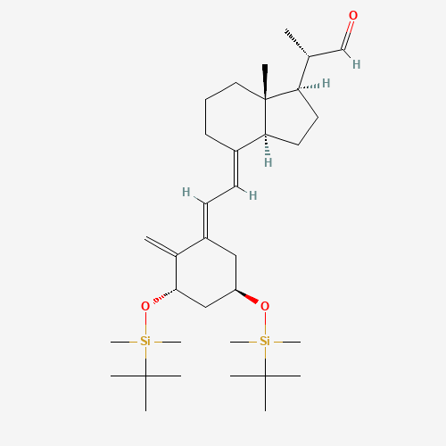 (1S,3R,5E,7E)-1,3-Bis-[(tert-butyldimethylsilyl)oxy]-9,10-secopregna-5,7,10-triene-20-carboxaldehyde (CAS: 112828-13-4) - Chemical Structure and Molecular Formula 