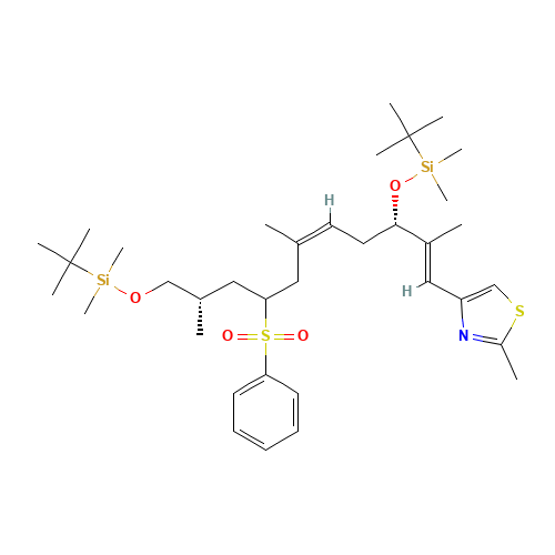 4-[(1E,3S,5Z,8R/S,10S)-3,11-Bis-{[tert-butyl(dimethyl)silyl]oxy}-2,6,10-trimethyl-8-(phenylsulfonyl)undeca-1,5-dienyl]-2-methyl-1,3-thiazole (CAS: 308357-81-5) - Related Chemical Product