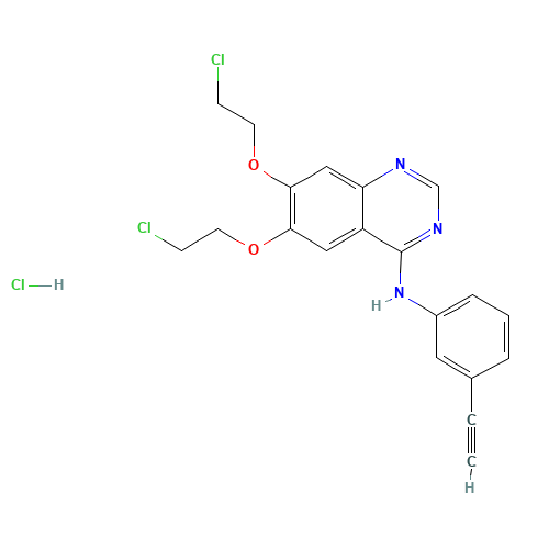 6,7-Bis(2-chloroethoxy)-N-(3-ethynylphenyl)-4-quinazolinamine Hydrochloride (CAS: 183320-00-5) - Chemical Structure and Molecular Formula 