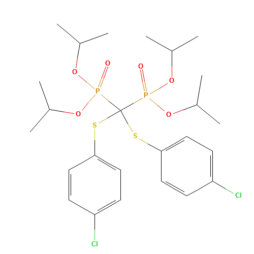 Bis[(4-chlorophenyl)thiomethylene]biphosphonic Acid,Tetraisopropyl Ester (CAS: 887353-24-4) - Chemical Structure and Molecular Formula 