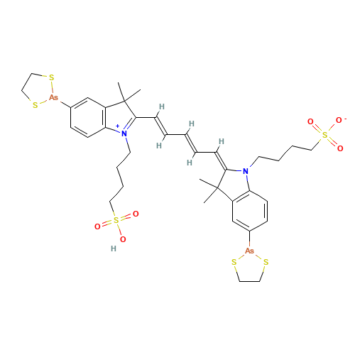 Bis(dithiarsolanyl)-bis(sulfobutyl) Cyanine 5 (CAS: 1069134-33-3) - Related Chemical Product