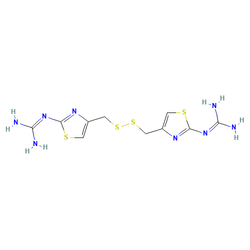 Bis[(2-guanidino-4-thiazolyl)methyl]disulfide(Famotidine Impurity) (CAS: 129083-44-9) - Chemical Structure and Molecular Formula 